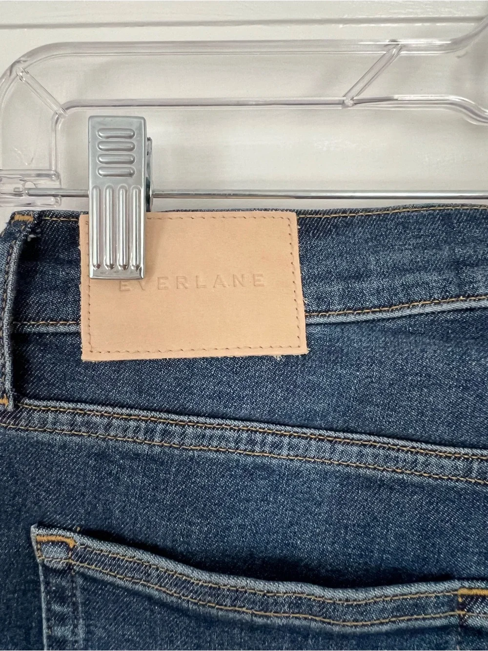 Everlane Dark Blue Cropped Flare Jeans - Picture 5 of 6